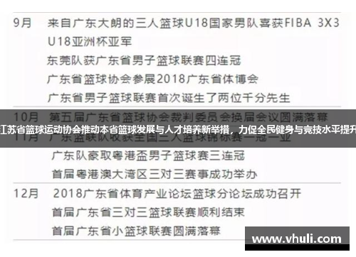 江苏省篮球运动协会推动本省篮球发展与人才培养新举措，力促全民健身与竞技水平提升